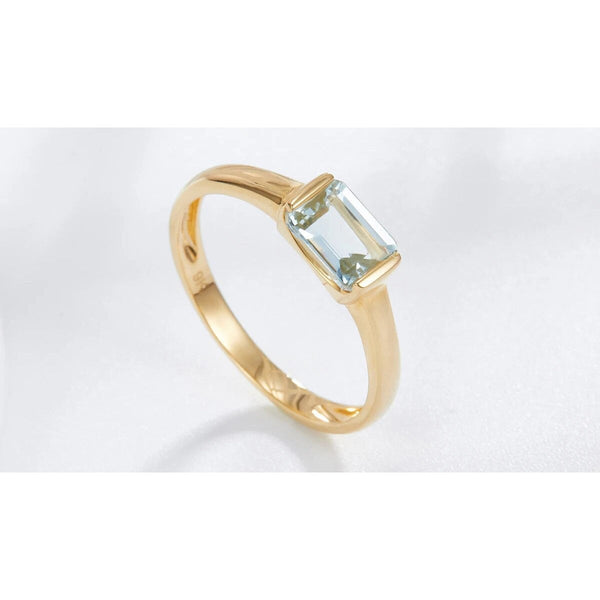 9K Gold 0.95 Carat Natural Real Amethyst Citrine Aquamarine Diopside Garnet Ring Karat Gold Jewelry Classic Simple Design-Lucid Fantasy