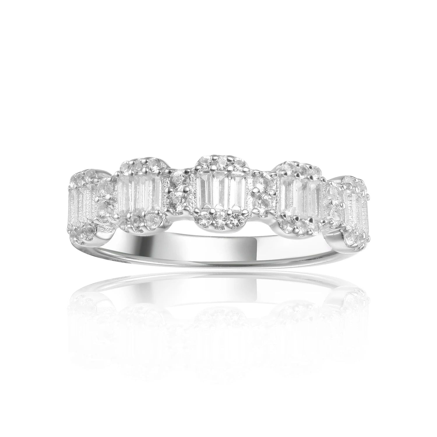 AU750 585 14K 10K 18K Gold 925 Silver Eternity Ring