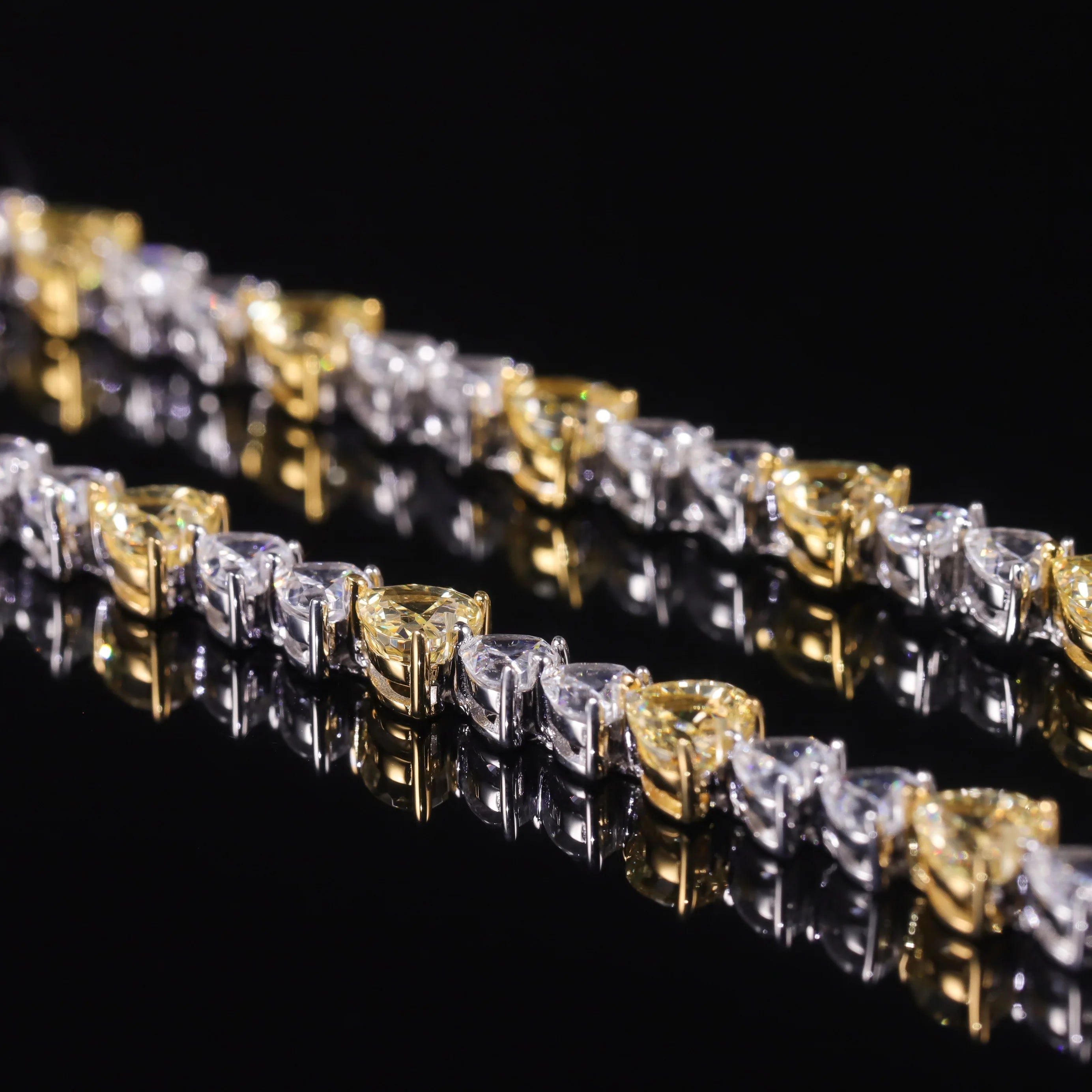 Art Deco Diamond-fire CZ Fancy Light Yellow Tennis Bracelet