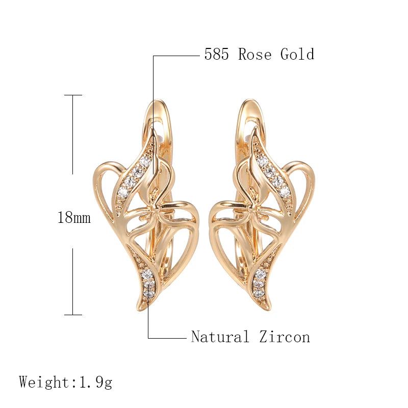 Bridal Elegance: Vintage Rose Gold Zircon Flower Stud Earrings