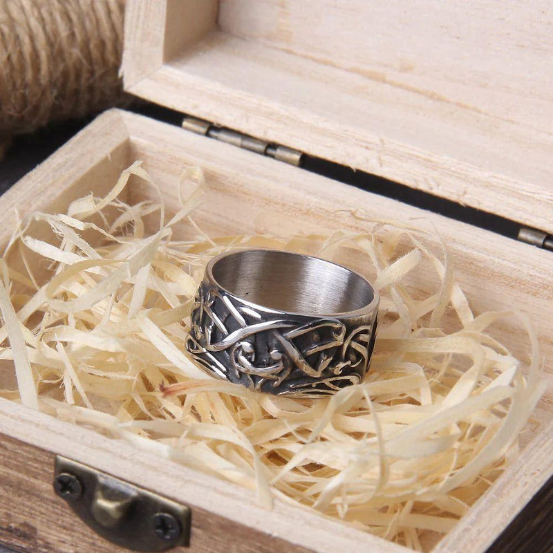 Celtics Triquetra Men's Stainless Steel Ring - Vintage Viking Amulet Jewelry Gift for Couples