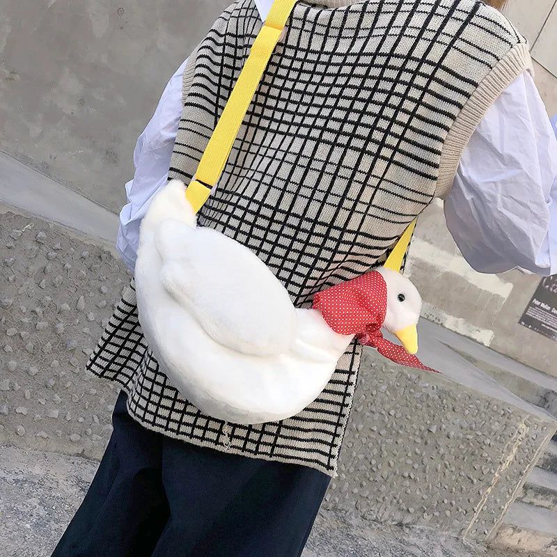 Charming 3D White Duck Goose Handbag - Versatile Crossbody & Shoulder Bag for Women