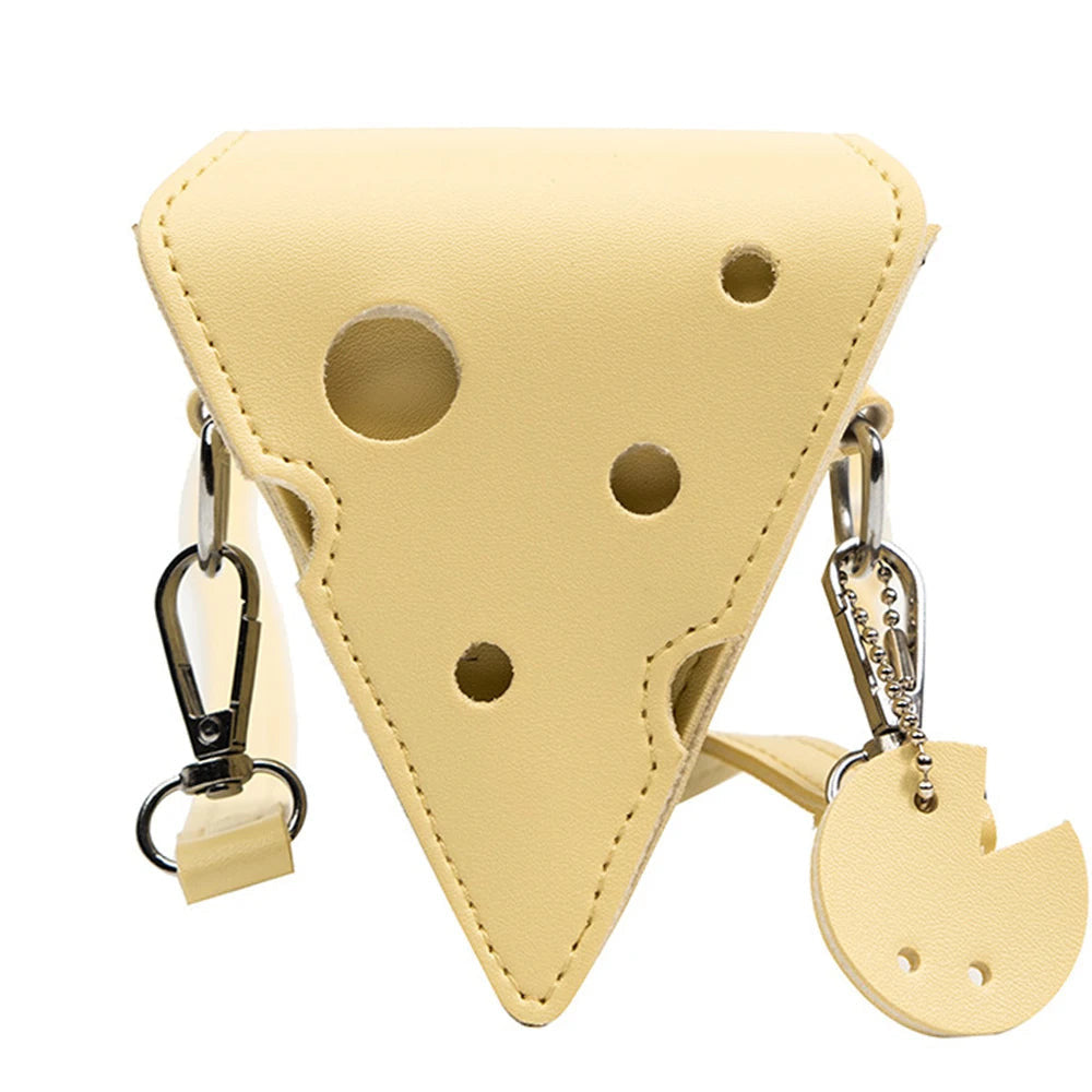 Cheese Delight Crossbody Bag for Trendy Women - Unique Holes Design Shoulder Purse and Stylish Handbag