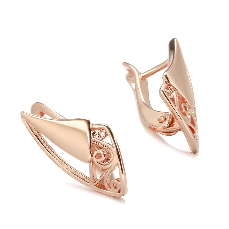 Chic 585 Rose Gold Geometric Drop Earrings - Trendsetting Fashion Jewelry