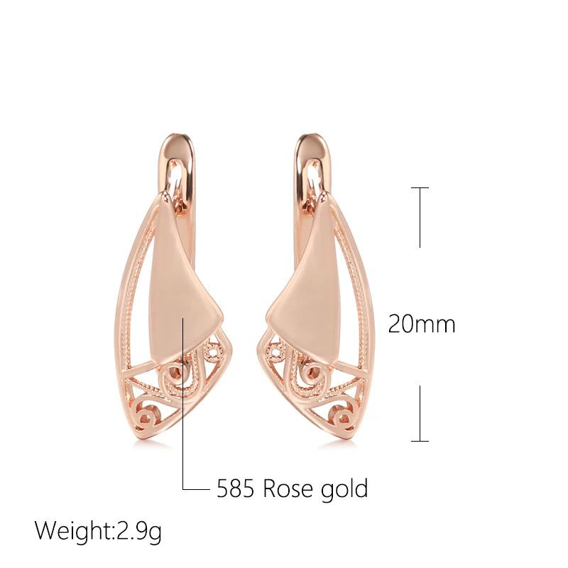 Chic 585 Rose Gold Geometric Drop Earrings - Trendsetting Fashion Jewelry