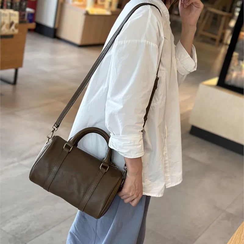 Chic Autumn Genuine Leather Women's Large Capacity Handbag - Versatile Casual Shoulder Bag