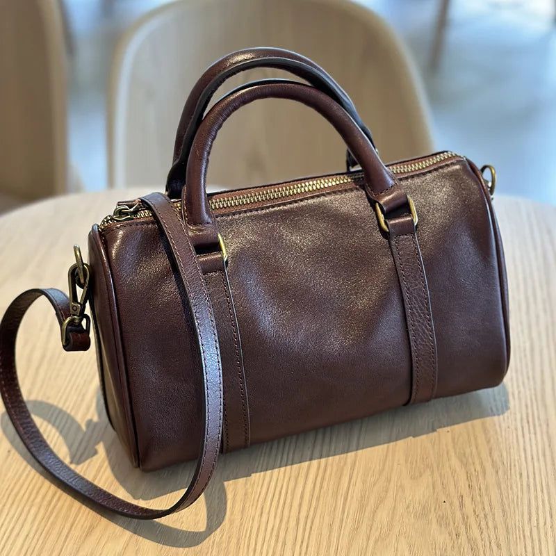 Chic Autumn Genuine Leather Women's Large Capacity Handbag - Versatile Casual Shoulder Bag