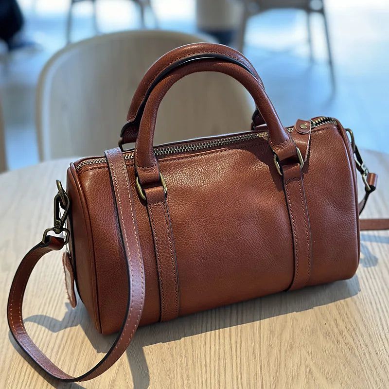 Chic Autumn Genuine Leather Women's Large Capacity Handbag - Versatile Casual Shoulder Bag