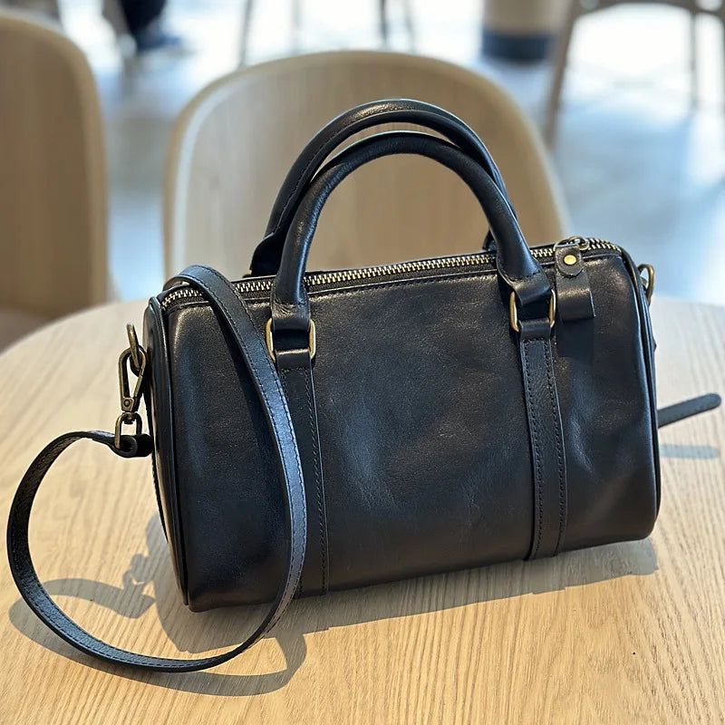 Chic Autumn Genuine Leather Women's Large Capacity Handbag - Versatile Casual Shoulder Bag