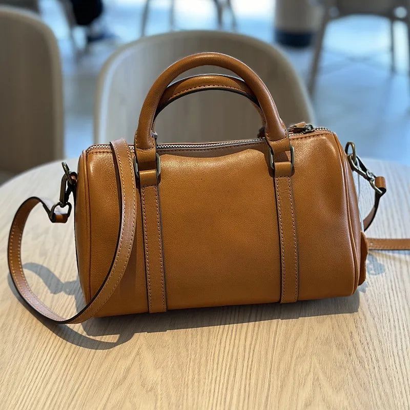 Chic Autumn Genuine Leather Women's Large Capacity Handbag - Versatile Casual Shoulder Bag