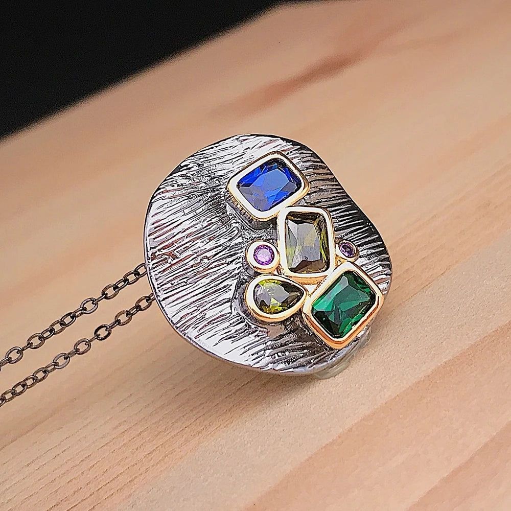 Chic Colorful Cubic Zirconia Pendant Necklace for Every Occasion