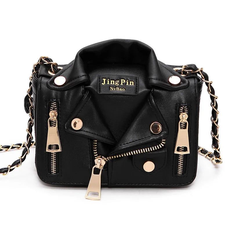 Chic European Designer Chain Motorcycle Handbags for Women - Stylish Shoulder and Messenger Bags with Rivet Accents