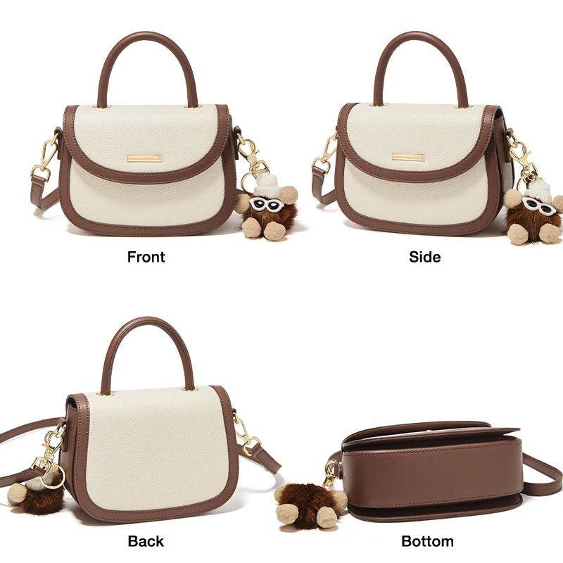 Chic Foxer Genuine Leather Small Handbag for Women - Stylish Hobo Messenger Bag with Adjustable Shoulder Strap