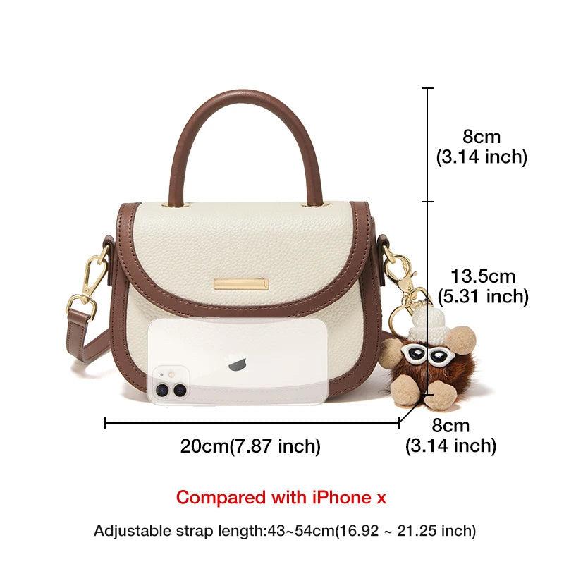 Chic Foxer Genuine Leather Small Handbag for Women - Stylish Hobo Messenger Bag with Adjustable Shoulder Strap