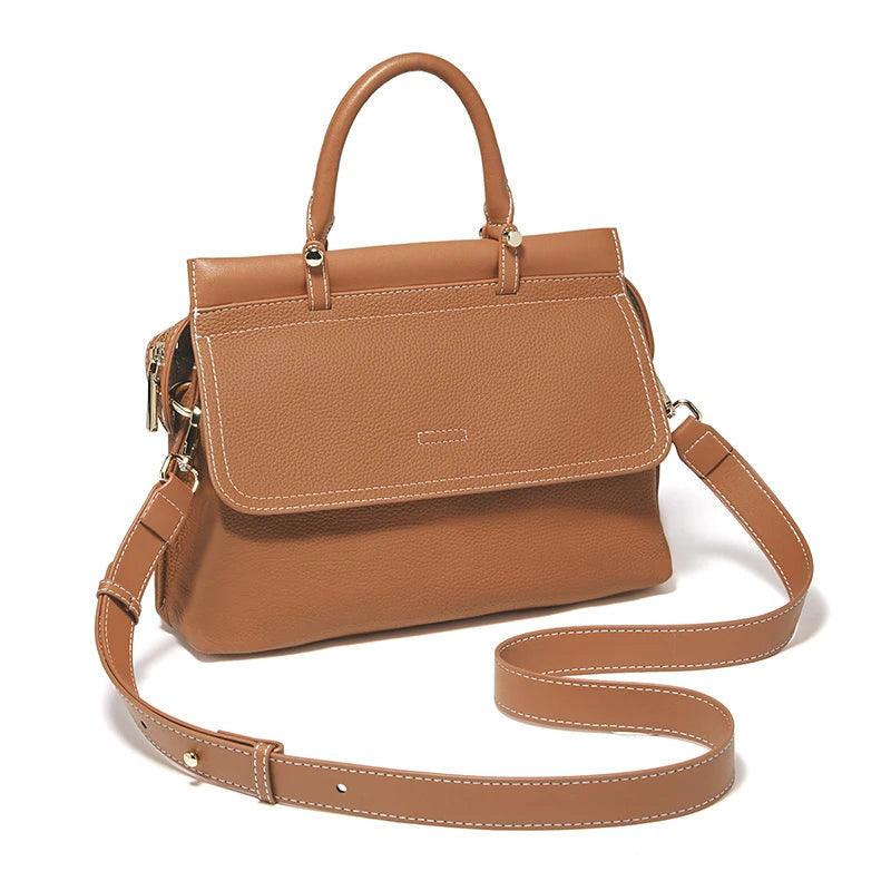 Chic Foxer Genuine Leather Women's Crossbody Handbag - Stylish Office Commuter Tote