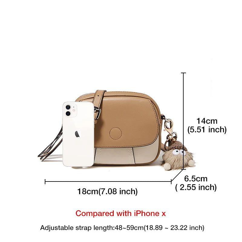 Chic Foxer Leather Crossbody Messenger Bag for Women with Flap Design and Accessories