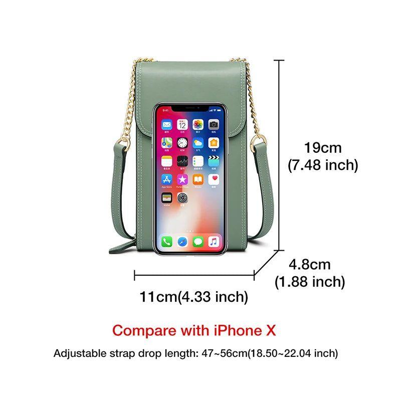 Chic Foxer Mini Crossbody Cellphone Bag for Women - High-Quality Flap Design in Split Leather