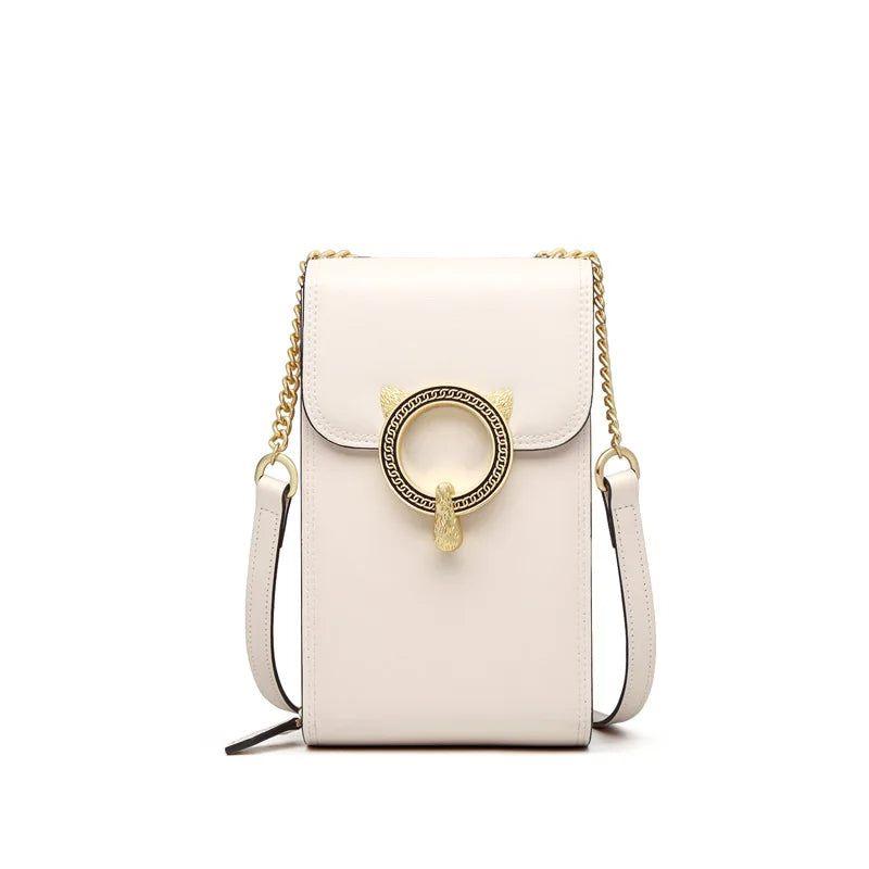 Chic Foxer Mini Crossbody Cellphone Bag for Women - High-Quality Flap Design in Split Leather