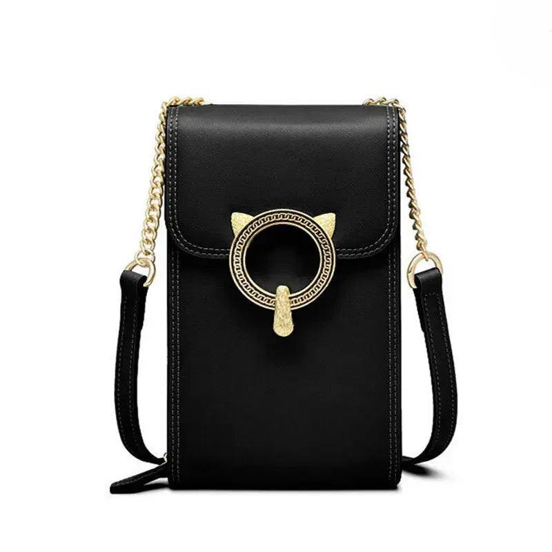 Chic Foxer Mini Crossbody Cellphone Bag for Women - High-Quality Flap Design in Split Leather