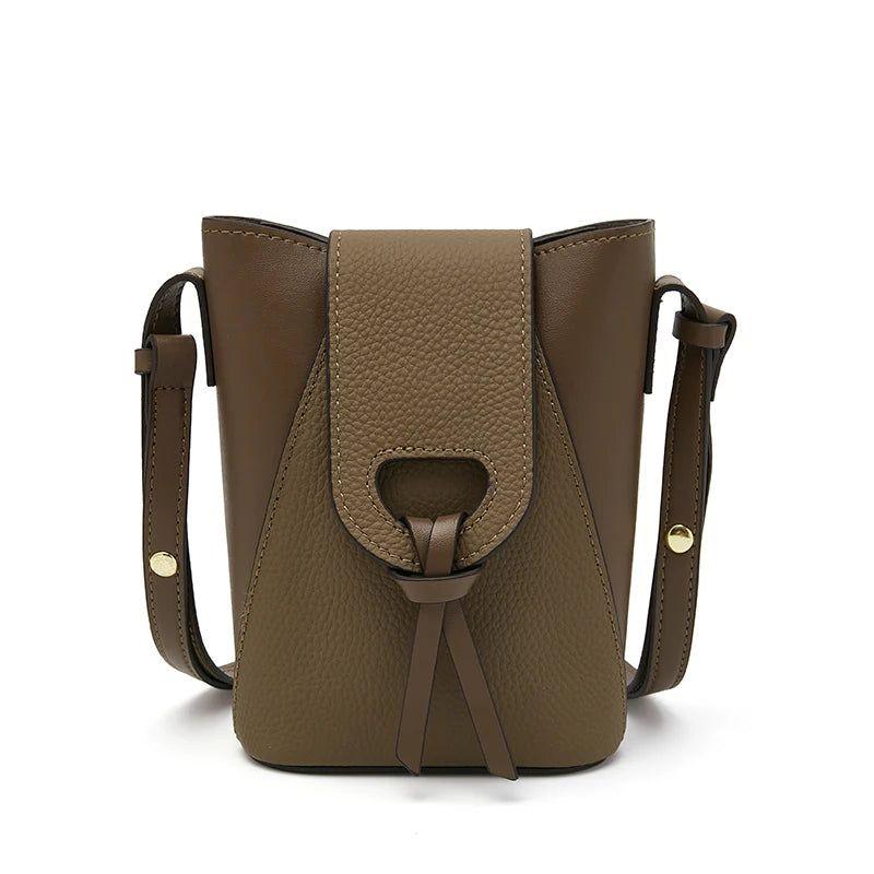 Chic Foxer Mini Phone Crossbody Bag for Women - Stylish Split Leather Travel Companion