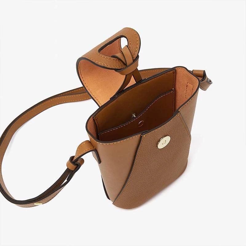 Chic Foxer Mini Phone Crossbody Bag for Women - Stylish Split Leather Travel Companion