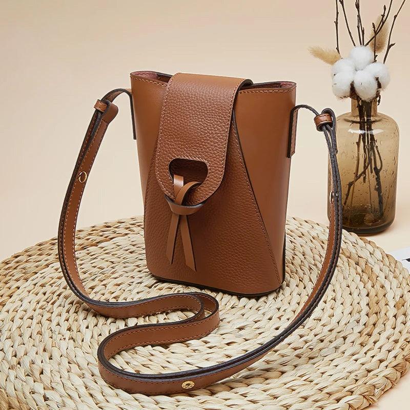 Chic Foxer Mini Phone Crossbody Bag for Women - Stylish Split Leather Travel Companion