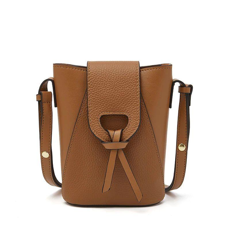 Chic Foxer Mini Phone Crossbody Bag for Women - Stylish Split Leather Travel Companion