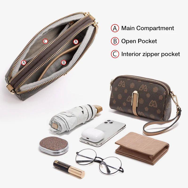 Chic Foxer PVC Clutch Bag for Women - Stylish Crossbody Shoulder Messenger Bag with Geometric Pattern and Smart Storage Solutions