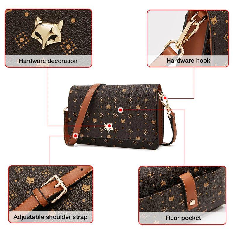 Chic Foxer PVC Crossbody Shoulder Bag for Women - Stylish Flap Messenger with Wallet & Card Holder