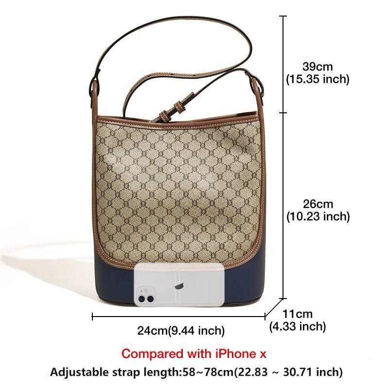 Chic Foxer Retro PU Leather Crossbody Bag for Women - Large Capacity Office Commuter Shoulder Bag with Adjustable Strap