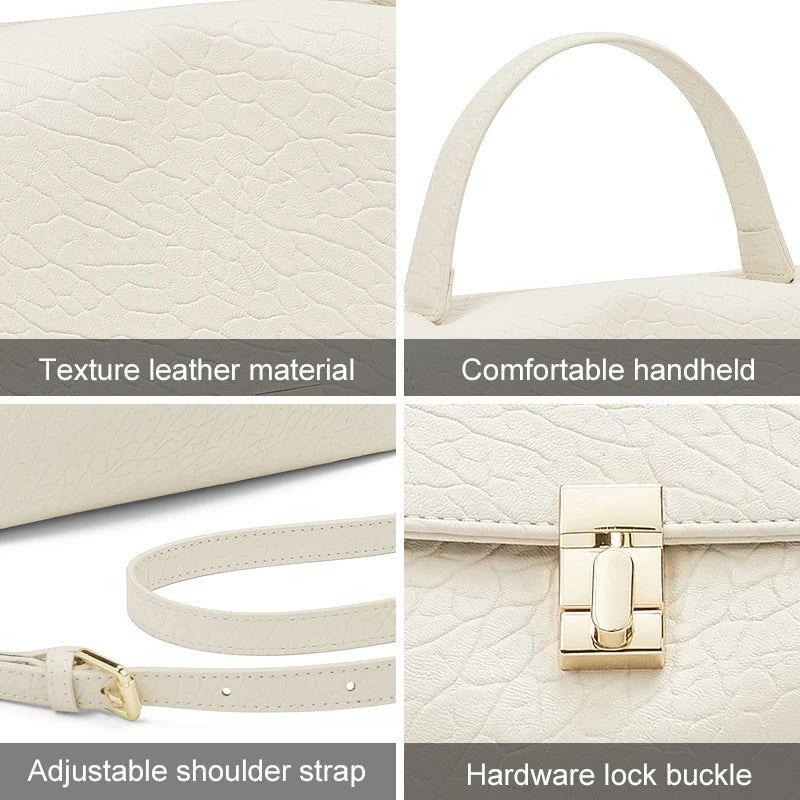 Chic Foxer Women's Lychee Pattern Leather Tote Bag - Stylish Shoulder Crossbody Handbag for Everyday Elegance