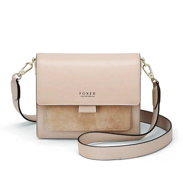 Chic Foxer Women's Split Leather Crossbody Messenger Bag - Ideal for Fashionable Outings and Gifts