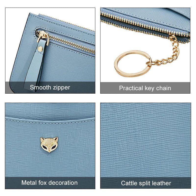 Chic Foxer Women’s Synthetic Leather Card Holder Wallet - Mini Clutch and Coin Purse for Stylish Ladies