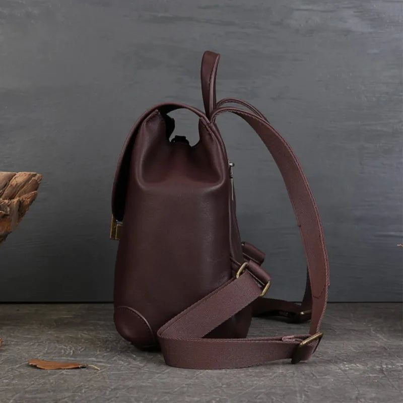 Chic Genuine Leather Women's Backpack - Spacious Travel and School Bag