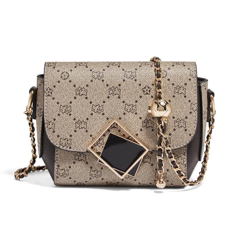 Chic PVC Leather Women’s Crossbody Bag with Chain Strap - Foxer Brand Fashion Messenger Bag