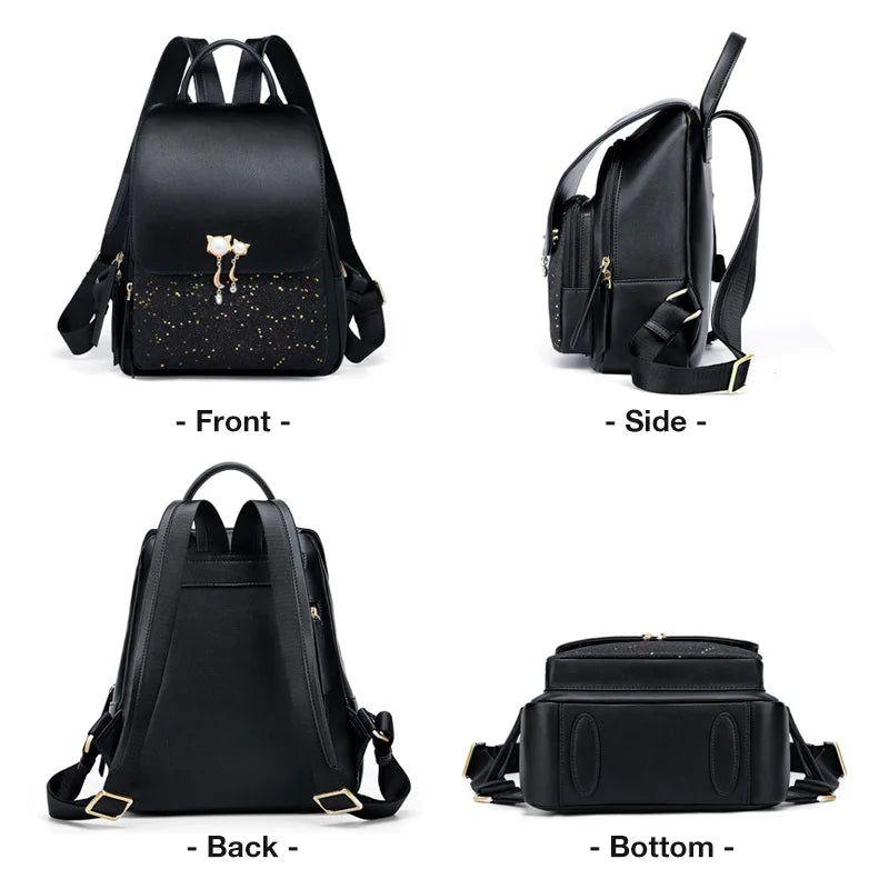 Chic Patchwork Zipper Backpack for Women - Spacious College and School Bag for Teens