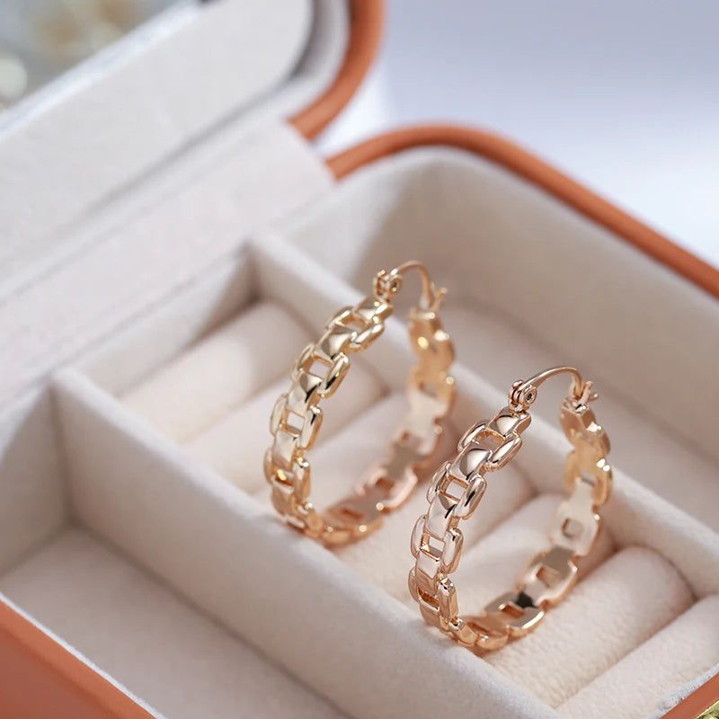 Chic Rose Gold Geometric Big Hoop Earrings - High-Quality Fashion Jewelry