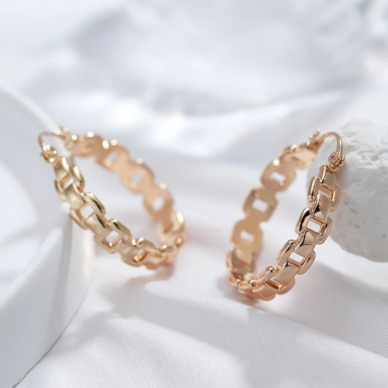 Chic Rose Gold Geometric Big Hoop Earrings - High-Quality Fashion Jewelry