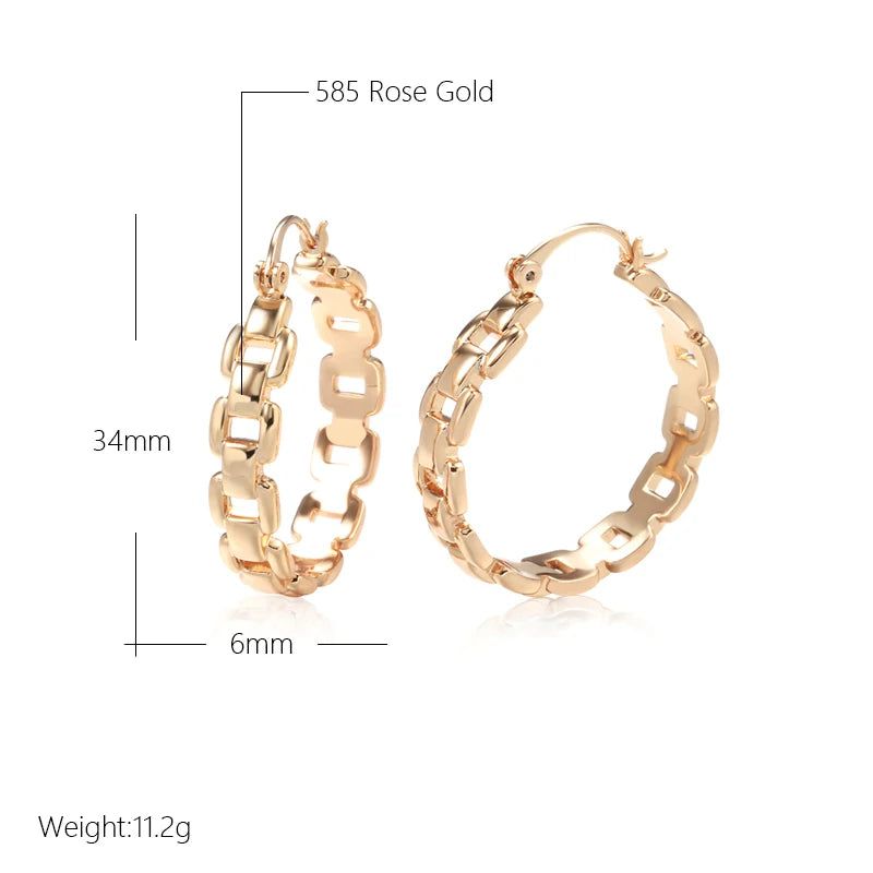 Chic Rose Gold Geometric Big Hoop Earrings - High-Quality Fashion Jewelry