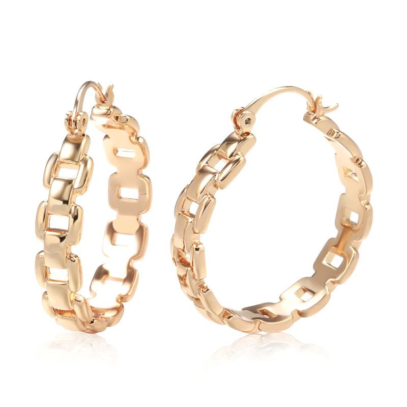 Chic Rose Gold Geometric Big Hoop Earrings - High-Quality Fashion Jewelry