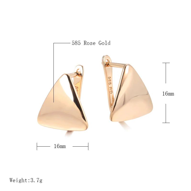 Chic Rose Gold Geometric Dangle Earrings - Trendy High-Quality Jewelry with Cubic Zirconia