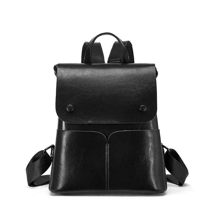 Chic Women's Genuine Leather Backpack - Spacious & Versatile Commuter Bag