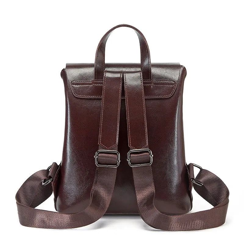 Chic Women's Genuine Leather Backpack - Spacious & Versatile Commuter Bag