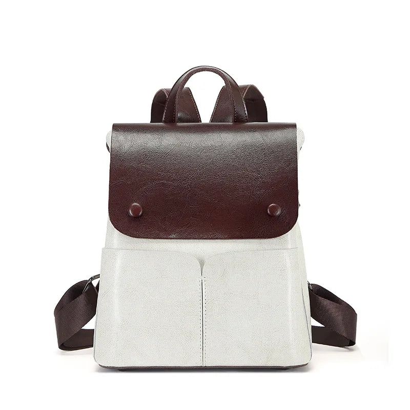 Chic Women's Genuine Leather Backpack - Spacious & Versatile Commuter Bag