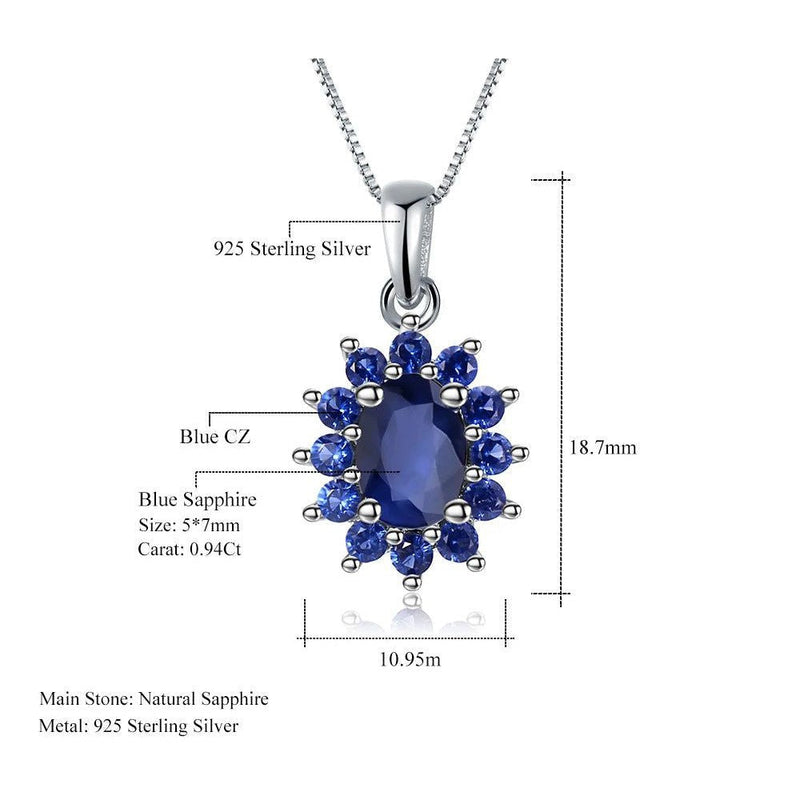 Classic 0.94Ct Blue Sapphire 14K Gold Necklace