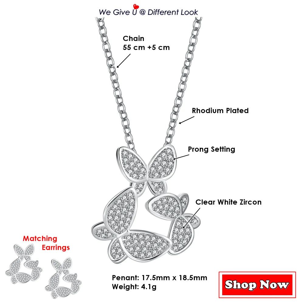 Classic Butterfly Pendant Necklace for Fashion-Forward Girls - Eye-Catching Jewelry Accessory