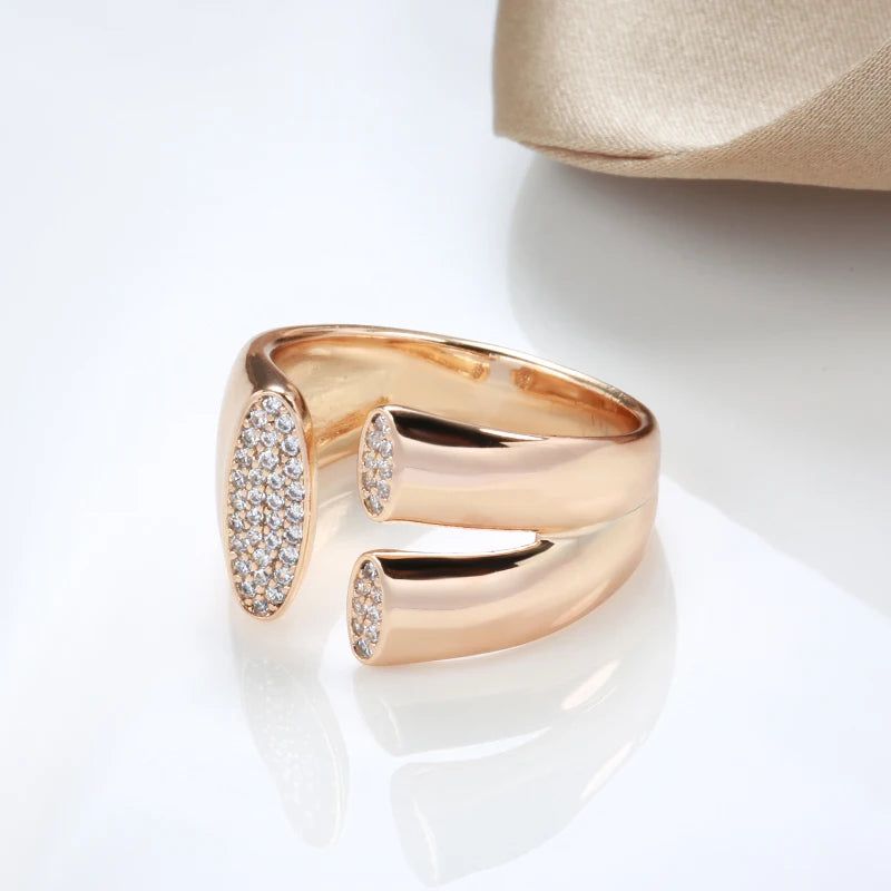 Classic Rose Gold Geometric Zircon Ring – Perfect for Christmas Jewelry