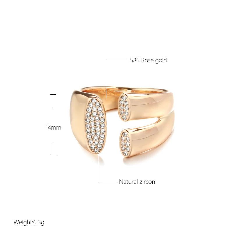 Classic Rose Gold Geometric Zircon Ring – Perfect for Christmas Jewelry