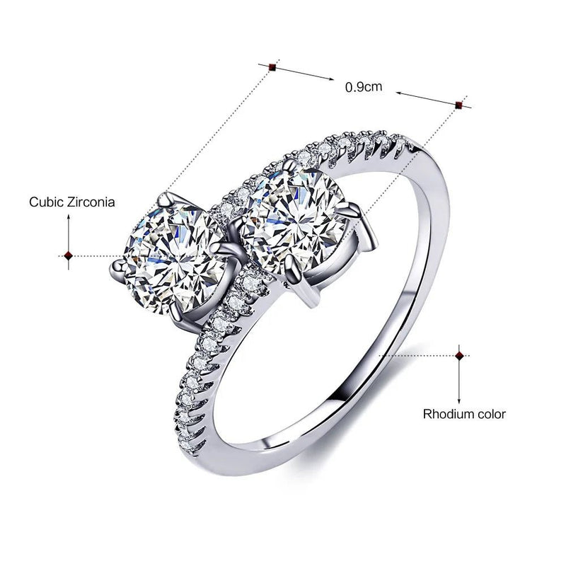 Classic Twisted Rhodium CZ Band Ring with Sparkling Detail