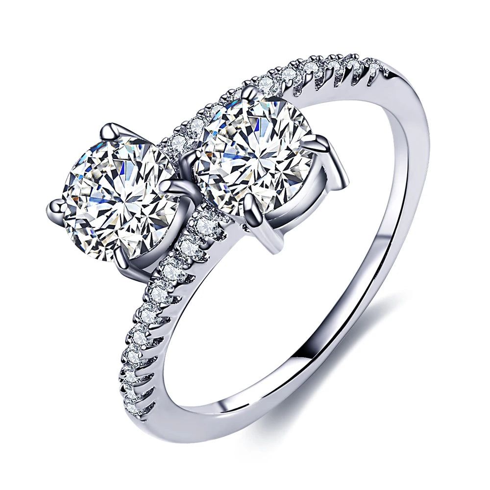 Classic Twisted Rhodium CZ Band Ring with Sparkling Detail